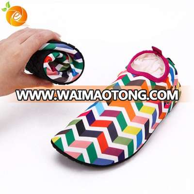 Children Sand Diving Socks For Beach Colored Stripes Rubber Water Walking Shoes